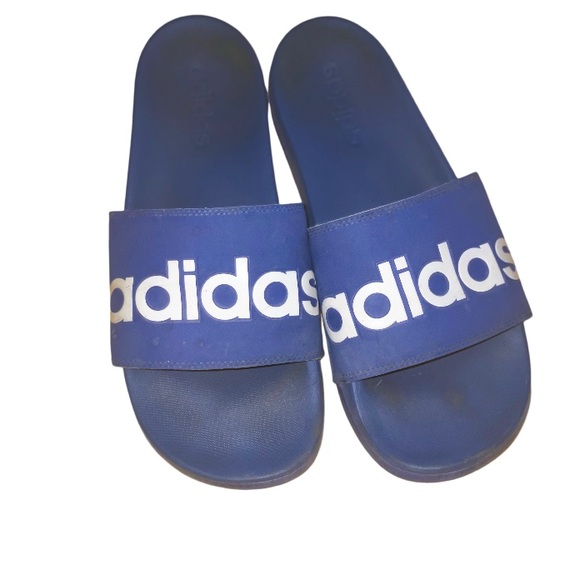 Adidas Adilette Comfort Sliders for Men Blue Sz 10 - Picture 2 of 5